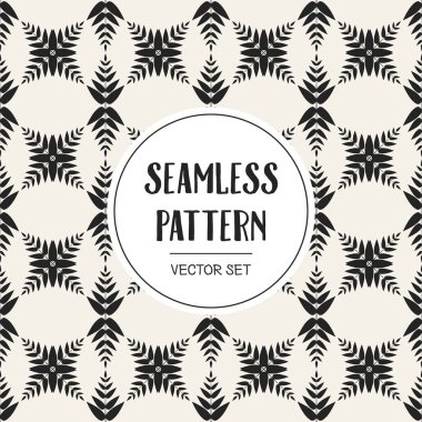 Soyut kavram vektör tek renkli geometrik desen. Siyah ve beyaz en az arka plan. Yaratıcı çizim şablonu. Sorunsuz şık doku. Duvar kağıdı, yüzey, web tasarım, tekstil, dekor için.