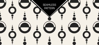 Soyut kavram vektör tek renkli geometrik desen. Siyah ve beyaz en az arka plan. Yaratıcı çizim şablonu. Sorunsuz şık doku. Duvar kağıdı, yüzey, web tasarım, tekstil, dekor için.