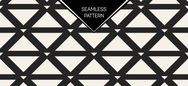 Soyut kavram vektör tek renkli geometrik desen. Siyah ve beyaz en az arka plan. Yaratıcı çizim şablonu. Sorunsuz şık doku. Duvar kağıdı, yüzey, web tasarım, tekstil, dekor için.