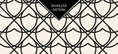 Soyut kavram vektör tek renkli geometrik desen. Siyah ve beyaz en az arka plan. Yaratıcı çizim şablonu. Sorunsuz şık doku. Duvar kağıdı, yüzey, web tasarım, tekstil, dekor için.