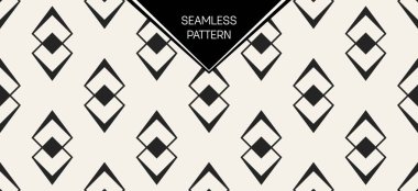 Soyut kavram vektör tek renkli geometrik desen. Siyah ve beyaz en az arka plan. Yaratıcı çizim şablonu. Sorunsuz şık doku. Duvar kağıdı, yüzey, web tasarım, tekstil, dekor için.