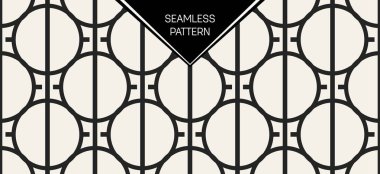 Soyut kavram vektör tek renkli geometrik desen. Siyah ve beyaz en az arka plan. Yaratıcı çizim şablonu. Sorunsuz şık doku. Duvar kağıdı, yüzey, web tasarım, tekstil, dekor için.