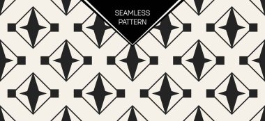 Soyut kavram vektör tek renkli geometrik desen. Siyah ve beyaz en az arka plan. Yaratıcı çizim şablonu. Sorunsuz şık doku. Duvar kağıdı, yüzey, web tasarım, tekstil, dekor için.