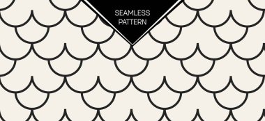 Soyut kavram vektör tek renkli geometrik desen. Siyah ve beyaz en az arka plan. Yaratıcı çizim şablonu. Sorunsuz şık doku. Duvar kağıdı, yüzey, web tasarım, tekstil, dekor için.