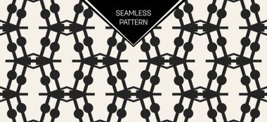 Soyut kavram vektör tek renkli geometrik desen. Siyah ve beyaz en az arka plan. Yaratıcı çizim şablonu. Sorunsuz şık doku. Duvar kağıdı, yüzey, web tasarım, tekstil, dekor için.
