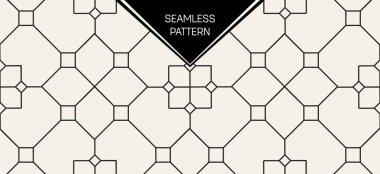 Soyut kavram vektör tek renkli geometrik desen. Siyah ve beyaz en az arka plan. Yaratıcı çizim şablonu. Sorunsuz şık doku. Duvar kağıdı, yüzey, web tasarım, tekstil, dekor için.