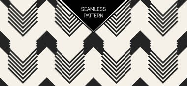 Soyut kavram vektör tek renkli geometrik desen. Siyah ve beyaz en az arka plan. Yaratıcı çizim şablonu. Sorunsuz şık doku. Duvar kağıdı, yüzey, web tasarım, tekstil, dekor için.