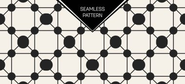 Soyut kavram vektör tek renkli geometrik desen. Siyah ve beyaz en az arka plan. Yaratıcı çizim şablonu. Sorunsuz şık doku. Duvar kağıdı, yüzey, web tasarım, tekstil, dekor için.