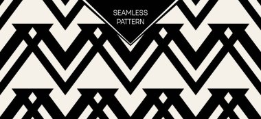 Soyut kavram vektör tek renkli geometrik desen. Siyah ve beyaz en az arka plan. Yaratıcı çizim şablonu. Sorunsuz şık doku. Duvar kağıdı, yüzey, web tasarım, tekstil, dekor için.