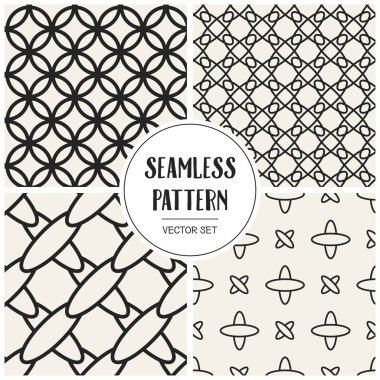 Soyut kavram vektör tek renkli geometrik desen. Siyah ve beyaz en az arka plan. Yaratıcı çizim şablonu. Sorunsuz şık doku. Duvar kağıdı, yüzey, web tasarım, tekstil, dekor için.