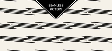 Soyut kavram vektör tek renkli geometrik desen. Siyah ve beyaz en az arka plan. Yaratıcı çizim şablonu. Sorunsuz şık doku. Duvar kağıdı, yüzey, web tasarım, tekstil, dekor için.