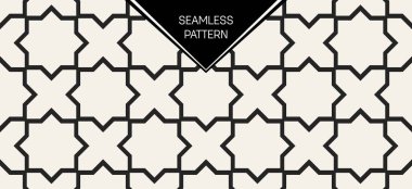 Soyut kavram vektör tek renkli geometrik desen. Siyah ve beyaz en az arka plan. Yaratıcı çizim şablonu. Sorunsuz şık doku. Duvar kağıdı, yüzey, web tasarım, tekstil, dekor için.