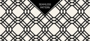 Soyut kavram vektör tek renkli geometrik desen. Siyah ve beyaz en az arka plan. Yaratıcı çizim şablonu. Sorunsuz şık doku. Duvar kağıdı, yüzey, web tasarım, tekstil, dekor için.