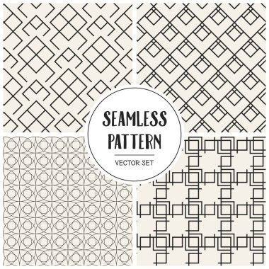 Soyut kavram vektör tek renkli geometrik desen. Siyah ve beyaz en az arka plan. Yaratıcı çizim şablonu. Sorunsuz şık doku. Duvar kağıdı, yüzey, web tasarım, tekstil, dekor için.