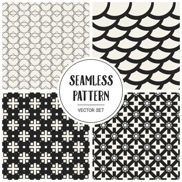 Soyut kavram vektör tek renkli geometrik desen. Siyah ve beyaz en az arka plan. Yaratıcı çizim şablonu. Sorunsuz şık doku. Duvar kağıdı, yüzey, web tasarım, tekstil, dekor için.