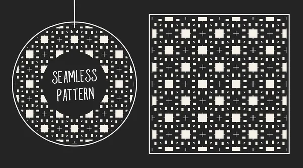 Abstract concept vector monochrome geometric pattern. Black and white minimal background. Creative illustration template. Seamless stylish texture. For wallpaper, surface, web design, textile, decor. — Stock Vector