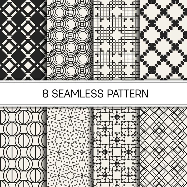 Abstract concept vector monochrome geometric pattern. Black and white minimal background. Creative illustration template. Seamless stylish texture. For wallpaper, surface, web design, textile, decor. — Stock Vector