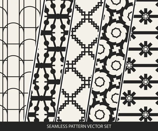 Abstract concept vector monochrome geometric pattern. Black and white minimal background. Creative illustration template. Seamless stylish texture. For wallpaper, surface, web design, textile, decor. — Stock Vector