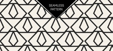 Soyut kavram vektör tek renkli geometrik desen. Siyah ve beyaz en az arka plan. Yaratıcı çizim şablonu. Sorunsuz şık doku. Duvar kağıdı, yüzey, web tasarım, tekstil, dekor için.