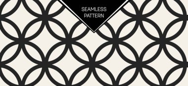 Soyut kavram vektör tek renkli geometrik desen. Siyah ve beyaz en az arka plan. Yaratıcı çizim şablonu. Sorunsuz şık doku. Duvar kağıdı, yüzey, web tasarım, tekstil, dekor için.