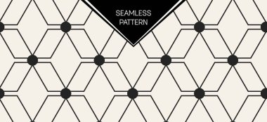 Soyut kavram vektör tek renkli geometrik desen. Siyah ve beyaz en az arka plan. Yaratıcı çizim şablonu. Sorunsuz şık doku. Duvar kağıdı, yüzey, web tasarım, tekstil, dekor için.