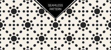 Soyut kavram vektör tek renkli geometrik desen. Siyah ve beyaz en az arka plan. Yaratıcı çizim şablonu. Sorunsuz şık doku. Duvar kağıdı, yüzey, web tasarım, tekstil, dekor için.