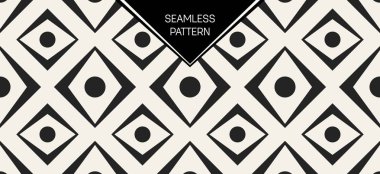 Soyut kavram vektör tek renkli geometrik desen. Siyah ve beyaz en az arka plan. Yaratıcı çizim şablonu. Sorunsuz şık doku. Duvar kağıdı, yüzey, web tasarım, tekstil, dekor için.