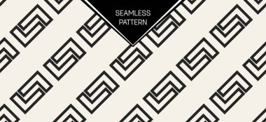 Soyut kavram vektör tek renkli geometrik desen. Siyah ve beyaz en az arka plan. Yaratıcı çizim şablonu. Sorunsuz şık doku. Duvar kağıdı, yüzey, web tasarım, tekstil, dekor için.