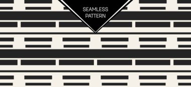 Soyut kavram vektör tek renkli geometrik desen. Siyah ve beyaz en az arka plan. Yaratıcı çizim şablonu. Sorunsuz şık doku. Duvar kağıdı, yüzey, web tasarım, tekstil, dekor için.