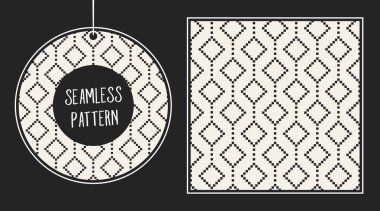 Soyut kavram vektör tek renkli geometrik desen. Siyah ve beyaz en az arka plan. Yaratıcı çizim şablonu. Sorunsuz şık doku. Duvar kağıdı, yüzey, web tasarım, tekstil, dekor için.