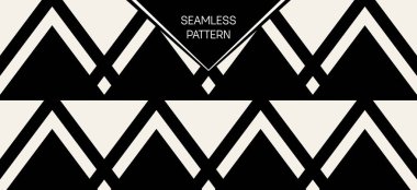 Soyut kavram vektör tek renkli geometrik desen. Siyah ve beyaz en az arka plan. Yaratıcı çizim şablonu. Sorunsuz şık doku. Duvar kağıdı, yüzey, web tasarım, tekstil, dekor için.