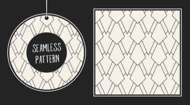 Soyut kavram vektör tek renkli geometrik desen. Siyah ve beyaz en az arka plan. Yaratıcı çizim şablonu. Sorunsuz şık doku. Duvar kağıdı, yüzey, web tasarım, tekstil, dekor için.