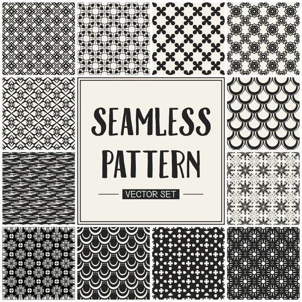 Soyut kavram vektör tek renkli geometrik desen. Siyah ve beyaz en az arka plan. Yaratıcı çizim şablonu. Sorunsuz şık doku. Duvar kağıdı, yüzey, web tasarım, tekstil, dekor için.