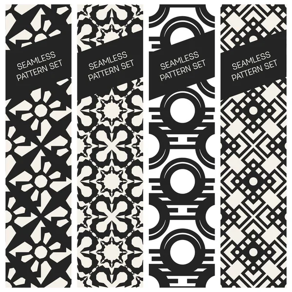 Abstract concept vector monochrome geometric pattern. Black and white minimal background. Creative illustration template. Seamless stylish texture. For wallpaper, surface, web design, textile, decor. — Stock Vector