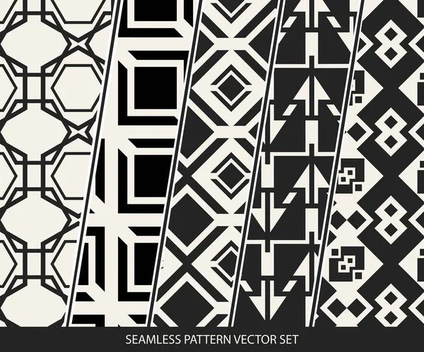 Abstract concept vector monochrome geometric pattern. Black and white minimal background. Creative illustration template. Seamless stylish texture. For wallpaper, surface, web design, textile, decor. — Stock Vector