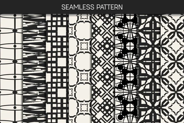 추상 개념 벡터 흑백 기하학적 패턴입니다. 흑인과 백인 최소한의 배경입니다. 창의적인 그림 템플릿입니다. 완벽 한 세련 된 텍스처입니다. 벽지, 표면, 웹 디자인, 직물, 장식. — 스톡 벡터
