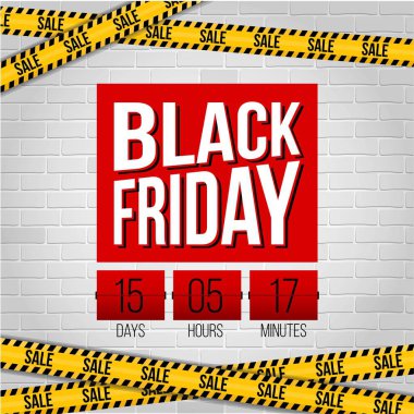 Soyut vektör kara Cuma satış planı. Sanat şablonu tasarımı, liste, sayfa, taklit broşür stili, afiş, fikir, kapak, kitap, boş, kart, reklam, poster, rozet.