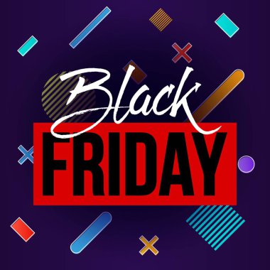 Soyut vektör kara Cuma satış planı. Sanat şablonu tasarımı, liste, sayfa, taklit broşür stili, afiş, fikir, kapak, kitap, boş, kart, reklam, poster, rozet.