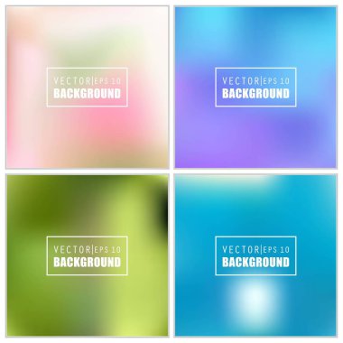 Soyut Yaratıcı konsept vektörü çok renkli bulanık arkaplan seti. Web ve Mobil Uygulamalar için, sanat örnekleme şablonu tasarımı, iş bilgileri ve sosyal medya, modern dekorasyon