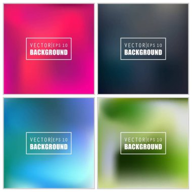 Soyut Yaratıcı konsept vektörü çok renkli bulanık arkaplan seti. Web ve Mobil Uygulamalar için, sanat örnekleme şablonu tasarımı, iş bilgileri ve sosyal medya, modern dekorasyon