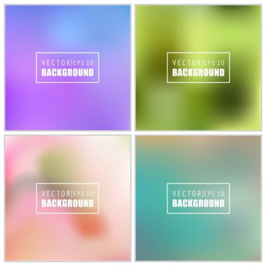 Soyut Yaratıcı konsept vektörü çok renkli bulanık arkaplan seti. Web ve Mobil Uygulamalar için, sanat örnekleme şablonu tasarımı, iş bilgileri ve sosyal medya, modern dekorasyon