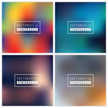 Soyut Yaratıcı konsept vektörü çok renkli bulanık arkaplan seti. Web ve Mobil Uygulamalar için, sanat örnekleme şablonu tasarımı, iş bilgileri ve sosyal medya, modern dekorasyon