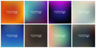 Soyut Yaratıcı konsept vektörü çok renkli bulanık arkaplan seti. Web ve Mobil Uygulamalar için, sanat örnekleme şablonu tasarımı, iş bilgileri ve sosyal medya, modern dekorasyon