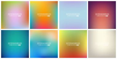 Soyut Yaratıcı konsept vektörü çok renkli bulanık arkaplan seti. Web ve Mobil Uygulamalar için, sanat örnekleme şablonu tasarımı, iş bilgileri ve sosyal medya, modern dekorasyon