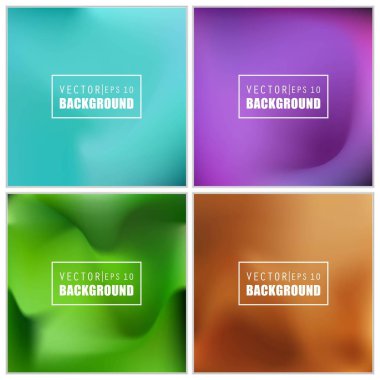 Soyut Yaratıcı konsept vektörü çok renkli bulanık arkaplan seti. Web ve Mobil Uygulamalar için, sanat örnekleme şablonu tasarımı, iş bilgileri ve sosyal medya, modern dekorasyon