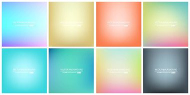 Soyut Yaratıcı konsept vektörü çok renkli bulanık arkaplan seti. Web ve Mobil Uygulamalar için, sanat örnekleme şablonu tasarımı, iş bilgileri ve sosyal medya, modern dekorasyon