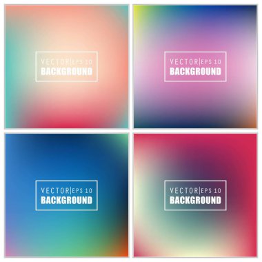 Soyut Yaratıcı konsept vektörü çok renkli bulanık arkaplan seti. Web ve Mobil Uygulamalar için, sanat örnekleme şablonu tasarımı, iş bilgileri ve sosyal medya, modern dekorasyon