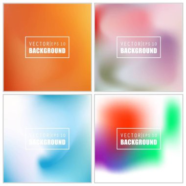 Soyut Yaratıcı konsept vektörü çok renkli bulanık arkaplan seti. Web ve Mobil Uygulamalar için, sanat örnekleme şablonu tasarımı, iş bilgileri ve sosyal medya, modern dekorasyon