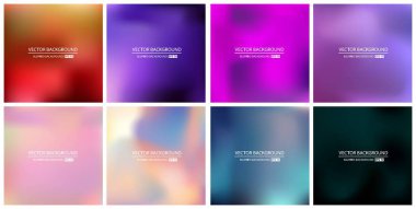 Soyut Yaratıcı konsept vektörü çok renkli bulanık arkaplan seti. Web ve Mobil Uygulamalar için, sanat örnekleme şablonu tasarımı, iş bilgileri ve sosyal medya, modern dekorasyon