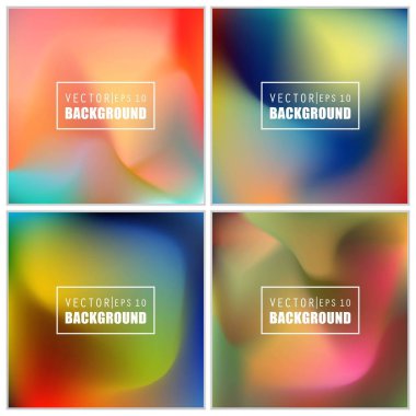Soyut Yaratıcı konsept vektörü çok renkli bulanık arkaplan seti. Web ve Mobil Uygulamalar için, sanat örnekleme şablonu tasarımı, iş bilgileri ve sosyal medya, modern dekorasyon